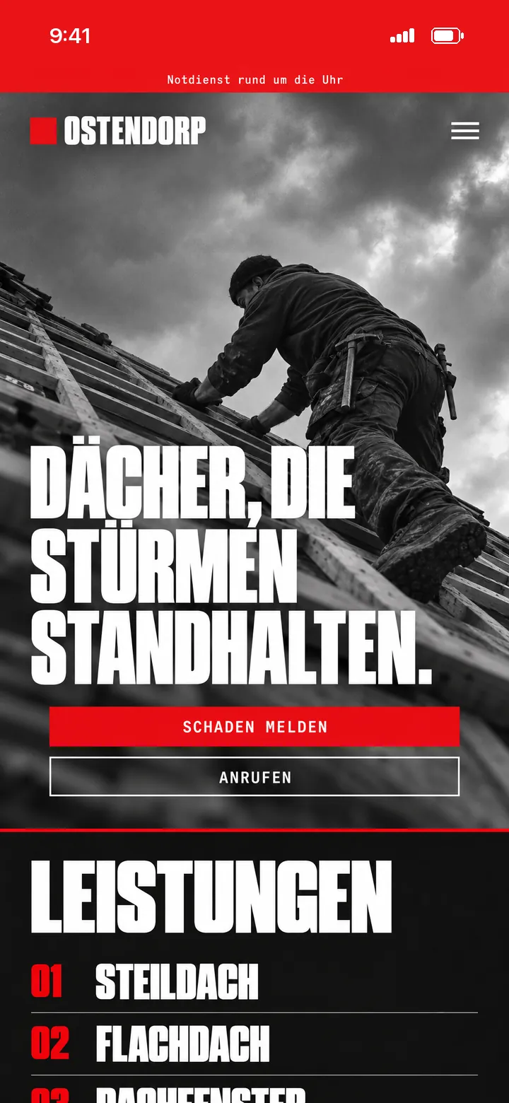 Handy-Ansicht: Beispielentwurf Dachdeckerei